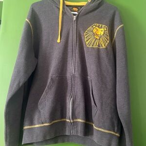 Disney Gray and Yellow Zip Up Sweater